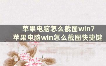 苹果电脑怎么截图win7 苹果电脑win怎么截图快捷键